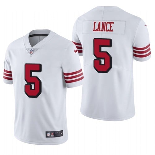Men's San Francisco 49ers #5 Trey Lance New White NFL 2021 Draft Vapor Untouchable Limited Stitched Jersey